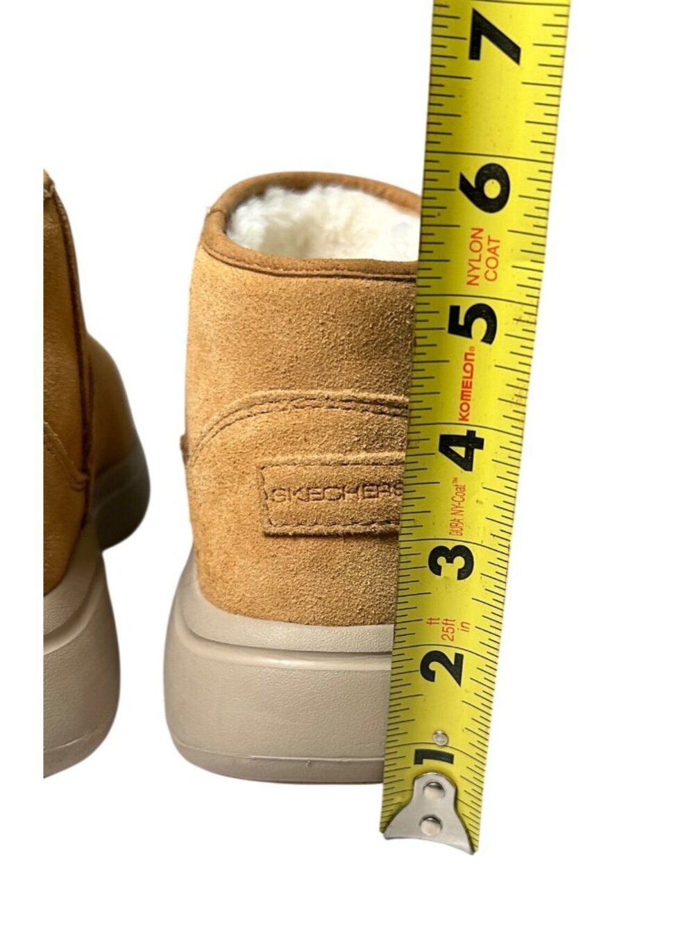 Skechers Arch Fit Go Walk Boots Women's 10 Tan Suede Slip-On Leather Faux Fur - Picture 12 of 16